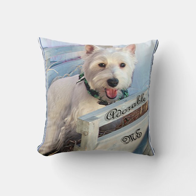 Weißes Westhochland Terrier entzückend ich Kissen (Vorderseite)