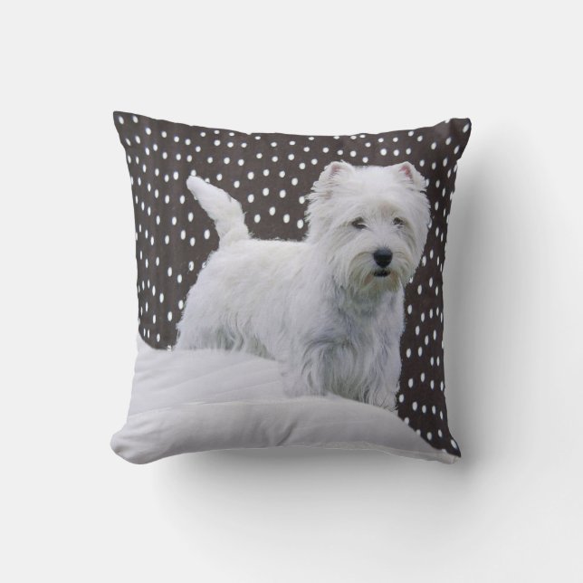 Weißes Westhochland-Terrier-Kissen Kissen (Vorderseite)