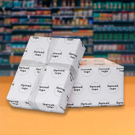 Weißes Whitepaper zum Thema "Nahtlose Firmenlogos" Geschenkpapier