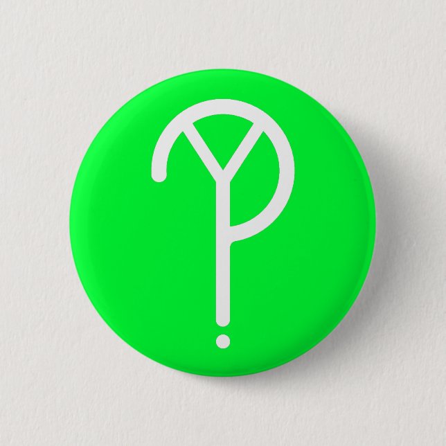 Weißes Y? Symbol auf Grün Button (Vorderseite)