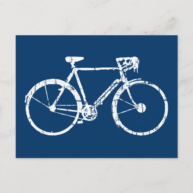 Weißfahrrad Postkarte (Vorderseite)