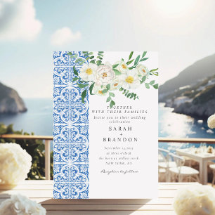Weißfarbene Blume Hochzeit im Mittelmeer Einladung