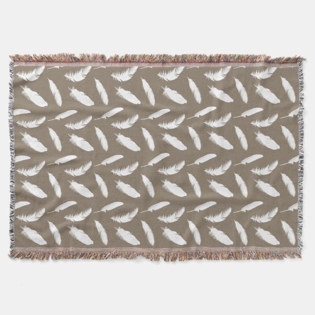 Weißfederdruck auf Taupe Decke (Vorderseite)