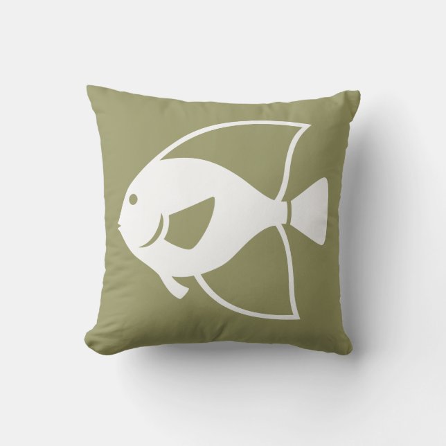 Weißfisch auf dem Kissen in DRK-Khaki (Vorderseite)