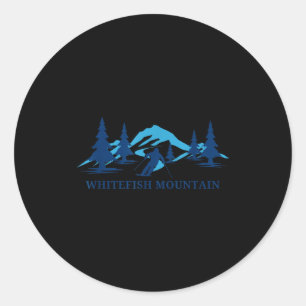 Weißfisch-Berg Montana-Skiigebiet Skifahren Skifah Runder Aufkleber