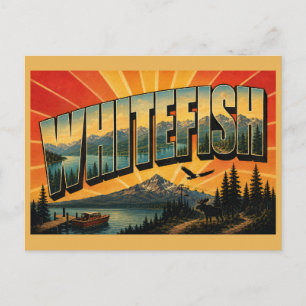 Weißfisch Montana Gletscherseen Bergwald Kunst Postkarte