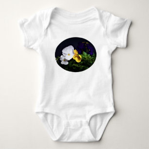 Weißgelb und Lila Stiefmütterchen Kinderkarosserie Baby Strampler