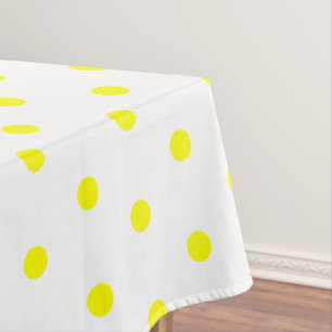 Weißgelber Lemon Polka Dots Tischdecke