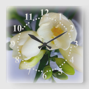 Weißgelbes Gefriermittel Quadratische Wanduhr