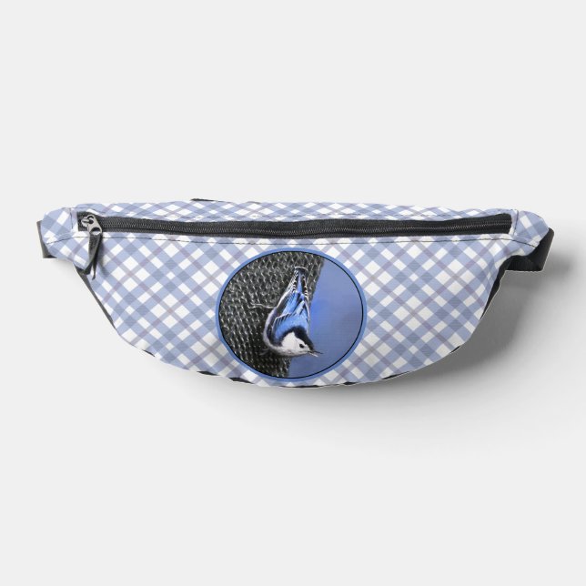 Weißgeröstete Nuthatch-Malerei Original Bird Ar Bauchtasche (Ablage )
