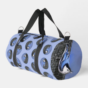 Weißgeröstete Nuthatch-Malerei Original Bird Ar Duffle Bag