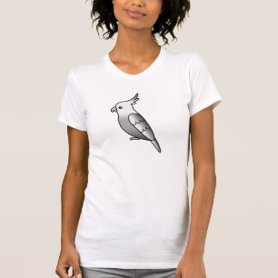 Weißgesicht-Karikatur-Nymphensittich-Papagei-Vogel T-Shirt