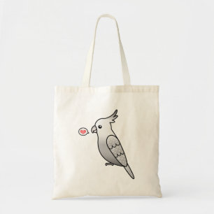 Weißgesicht-Perl-Cartoon-Nymphensittich-Vogel mit  Tragetasche