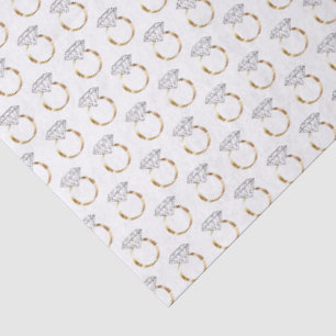 Weißgold-Diamant-Verlobungs-Hochzeitsring-Muster Seidenpapier