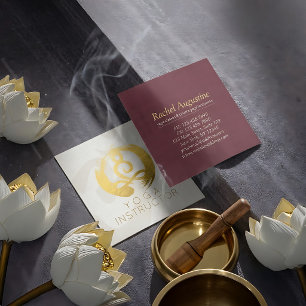 Weißgold Kalligrafie Yoga Meditation ZEN Symbol Quadratische Visitenkarte