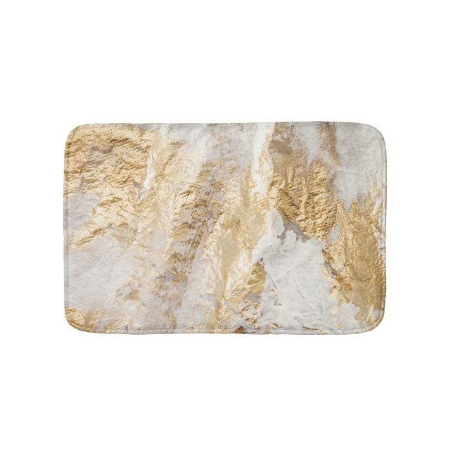 Weißgoldpinsel malte Textur. Badematte (Vorderseite)