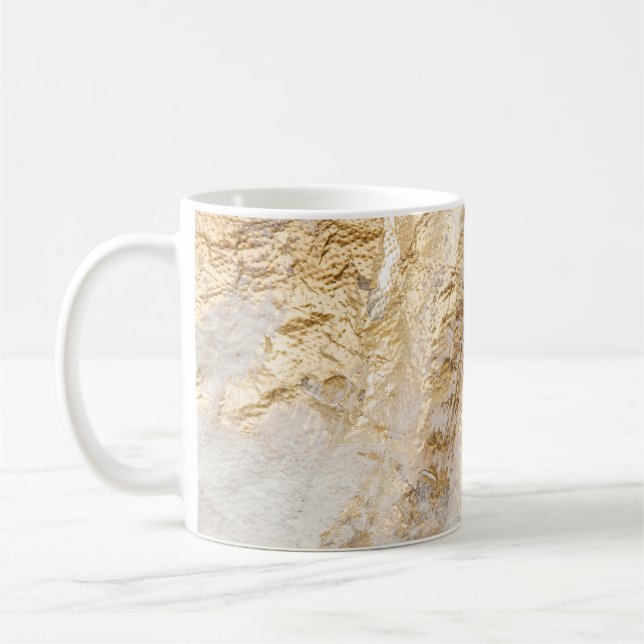 Weißgoldpinsel malte Textur. Kaffeetasse (Links)