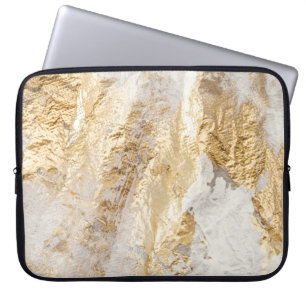 Weißgoldpinsel malte Textur. Laptopschutzhülle