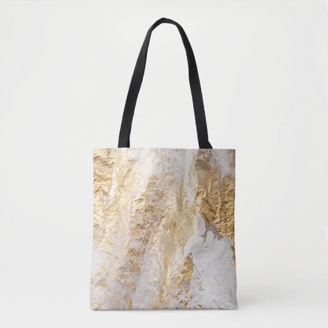 Weißgoldpinsel malte Textur. Tasche (Vorderseite)