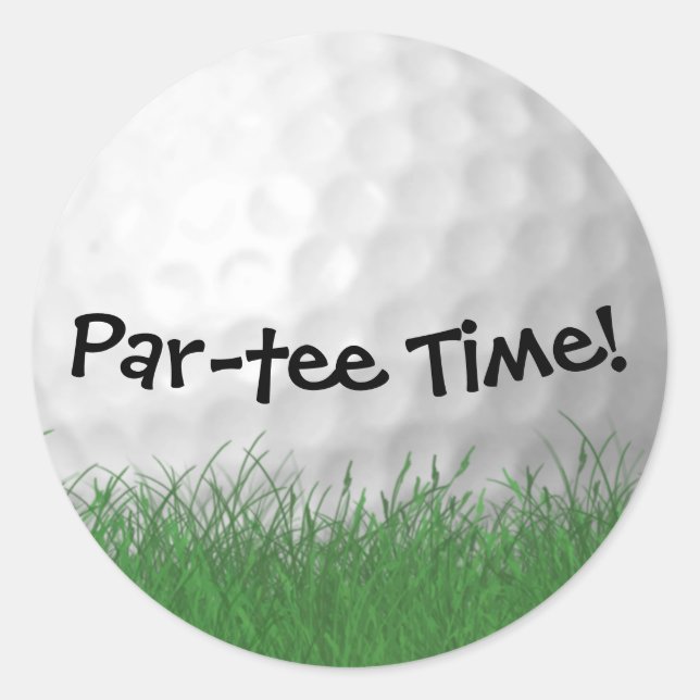 Weißgolfball für Party Runder Aufkleber (Vorderseite)