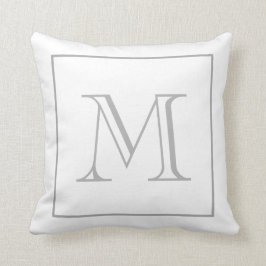 Weißgraues Monogramm Kissen