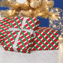 Weißgrünes kariertes Diamantmuster Geschenkpapier