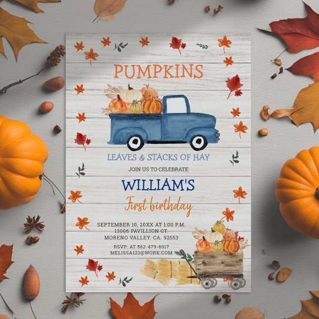 Weißholz Erster kleiner königsblauer LKW Geburtsta Einladung (Von Creator hochgeladen)