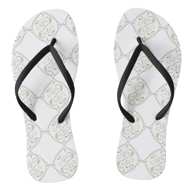 Weißjangdrachenfrauen flackern flip flops (Fußbett)