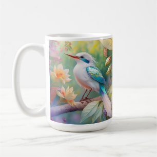Weißkamm-Schillerentenflügel-Fantasievogel Kaffeetasse