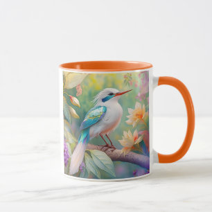 Weißkamm-Schillerentenflügel-Fantasievogel Tasse