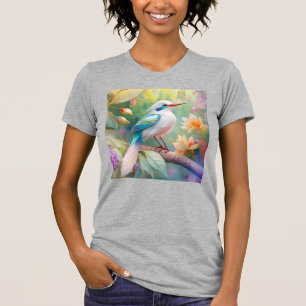 Weißkamm-Schillernd- Türkis-Flügel-Fantasie-Vogel T-Shirt