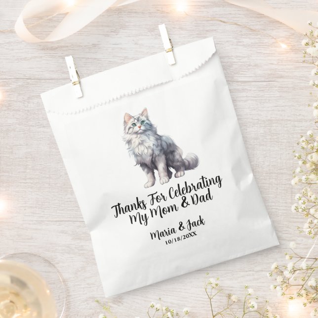 Weißkatzenmatte Hochzeit Vollfarbig Geschenktütchen (Ausgeschnitten)