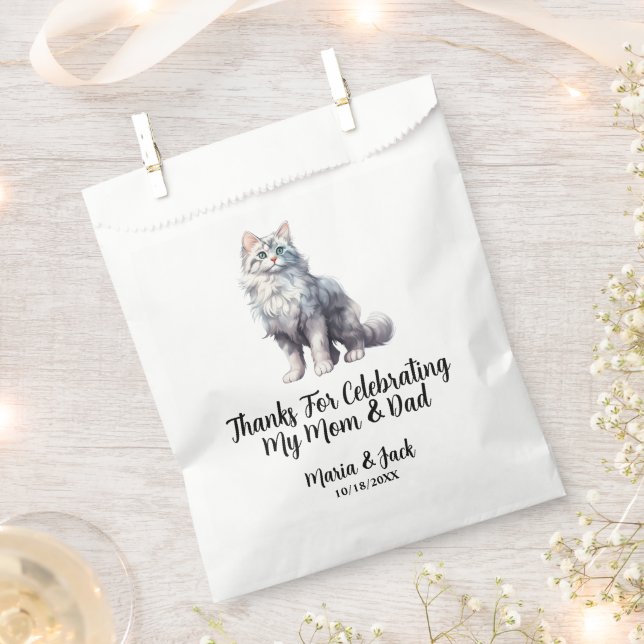 Weißkatzenmatte Hochzeit Vollfarbig Geschenktütchen (Ausgeschnitten)