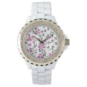 Weißkirschblüte Armbanduhr