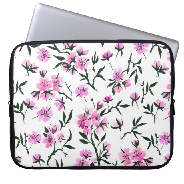 Weißkirschblüte Laptopschutzhülle (Vorderseite)