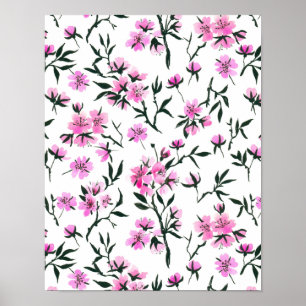 Weißkirschblüte Poster