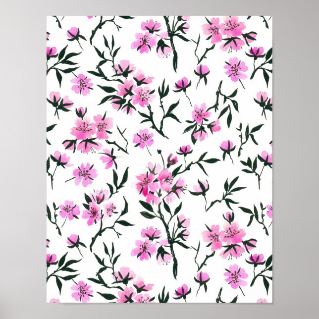Weißkirschblüte Poster (Vorne)