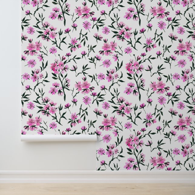 Weißkirschblüte Tapete (Anwendung)