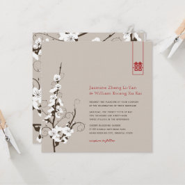 Weißkirschblüten Sakura Wirbel Asiatische Hochzeit Einladung