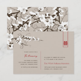 Weißkirsche blüht asiatisch Hochzeitsempfang Einladung