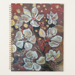 Weißkirsche blüht im Hintergrund Planer