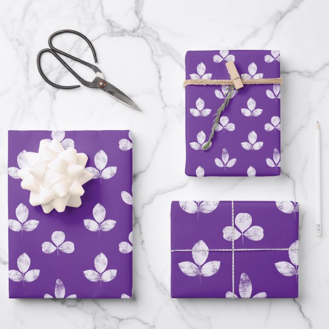 Weißklee Lila Geschenkpapier Set (Vorderseite)