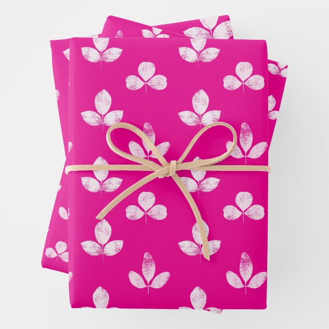 Weißklee Pink Fuchsia Geschenkpapier Set (Beispiel)