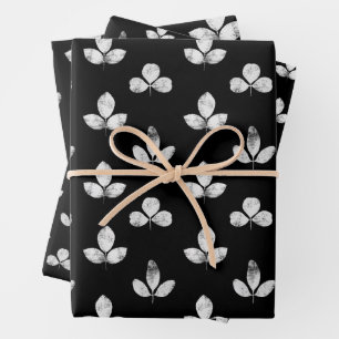 Weißklee Schwarz  Geschenkpapier Set