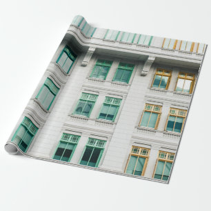 WEISSKONKRETES GEBÄUDE-3 GESCHENKPAPIER