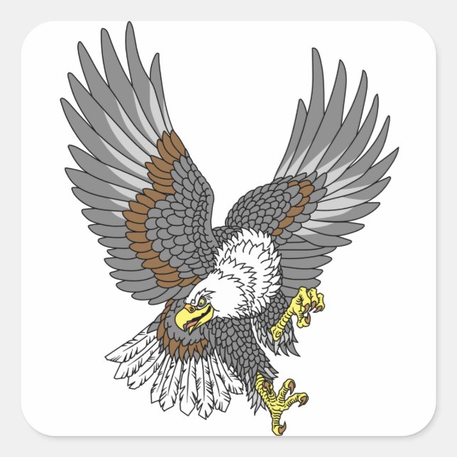 Weißkopfadler Quadratischer Aufkleber (Vorderseite)