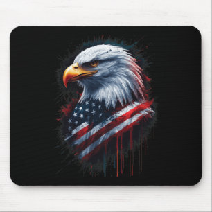 Weißkopfseeadler Amerikanische Flagge 4. Juli Patr Mousepad