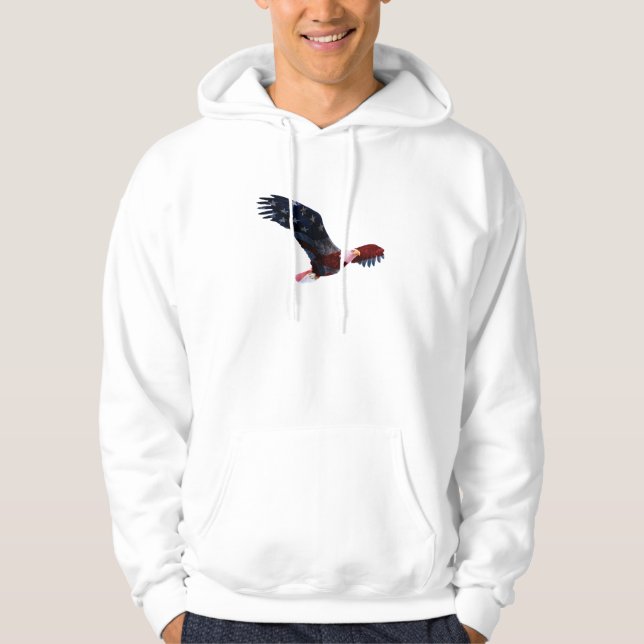 Weißkopfseeadler-amerikanische Flagge Hoodie (Vorderseite)