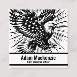 Weißkopfseeadler Amerikanische Flagge Patriotische Quadratische Visitenkarte
