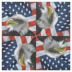 Weißkopfseeadler-amerikanische Flagge Stoff